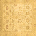 Square Oriental Brown Traditional Rug, abs2869brn