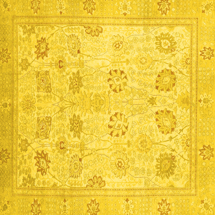 Square Oriental Yellow Traditional Rug, abs2869yw