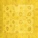 Square Oriental Yellow Traditional Rug, abs2869yw