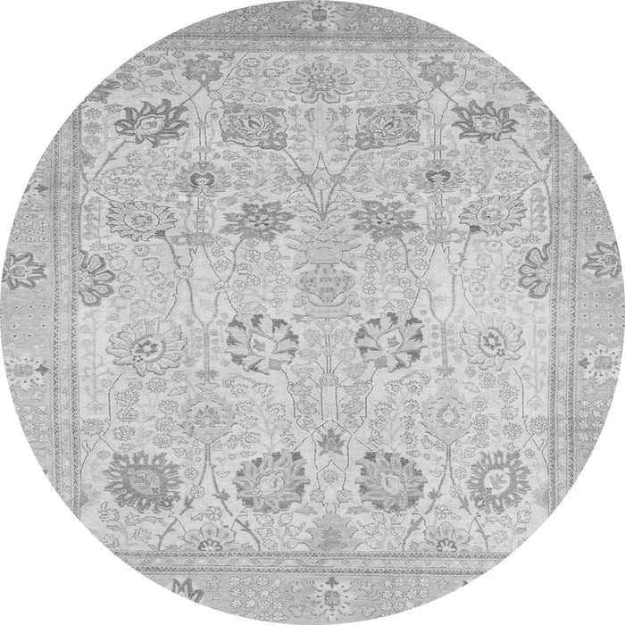 Round Oriental Gray Traditional Rug, abs2869gry