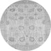 Round Oriental Gray Traditional Rug, abs2869gry