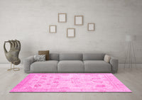 Machine Washable Oriental Pink Traditional Rug, wshabs2869pnk