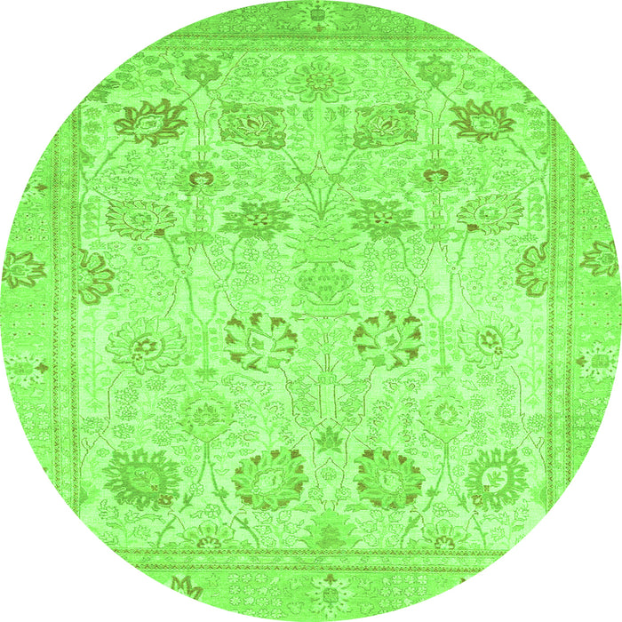 Round Oriental Green Traditional Rug, abs2869grn