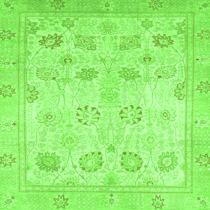 Square Oriental Green Traditional Rug, abs2869grn