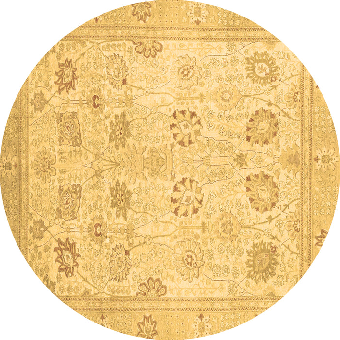 Round Oriental Brown Traditional Rug, abs2869brn