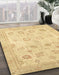 Abstract Orange Oriental Rug in Family Room, abs2869