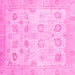 Square Oriental Pink Traditional Rug, abs2869pnk