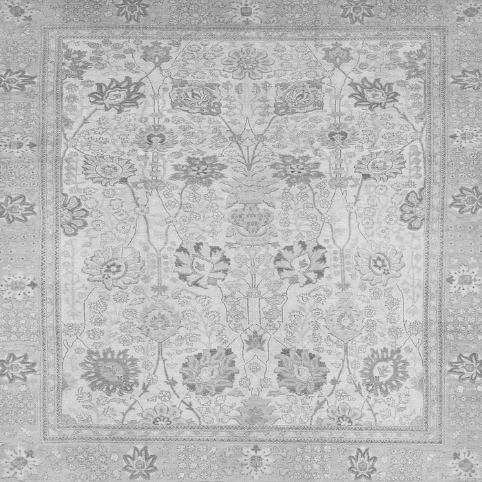 Square Machine Washable Oriental Gray Traditional Rug, wshabs2869gry