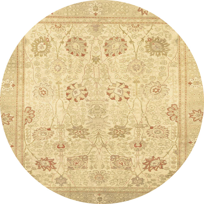 Round Machine Washable Abstract Orange Rug, wshabs2869