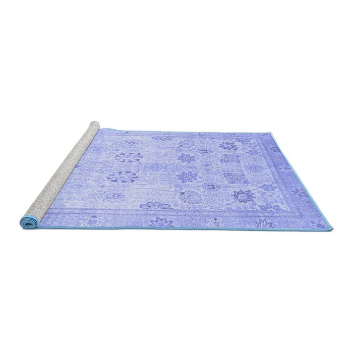 Sideview of Machine Washable Oriental Blue Traditional Rug, wshabs2869blu