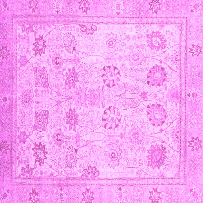 Square Machine Washable Oriental Purple Traditional Area Rugs, wshabs2869pur