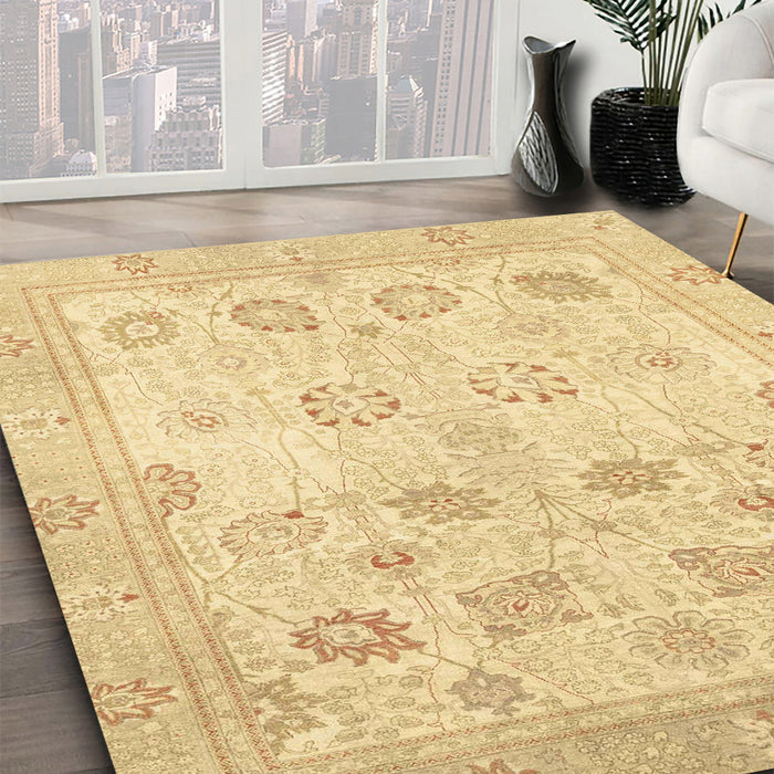 Machine Washable Abstract Orange Rug in a Family Room, wshabs2869