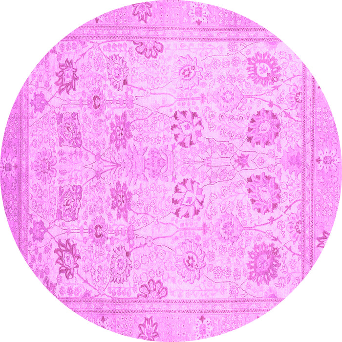 Round Oriental Purple Traditional Rug, abs2869pur