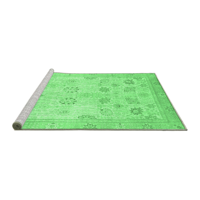 Sideview of Machine Washable Oriental Emerald Green Traditional Area Rugs, wshabs2869emgrn