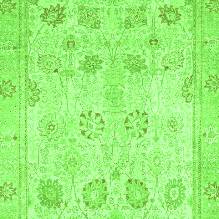 Machine Washable Oriental Green Traditional Area Rugs, wshabs2869grn