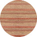 Round Abstract Red Oriental Rug, abs286