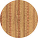 Round Oriental Brown Modern Rug, abs286brn