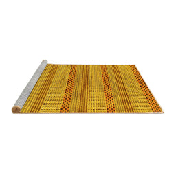 Sideview of Machine Washable Oriental Yellow Modern Rug, wshabs286yw