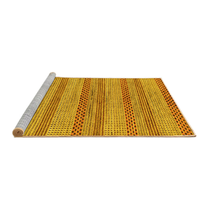Sideview of Machine Washable Oriental Yellow Modern Rug, wshabs286yw