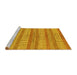 Sideview of Machine Washable Oriental Yellow Modern Rug, wshabs286yw