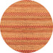 Round Oriental Orange Modern Rug, abs286org