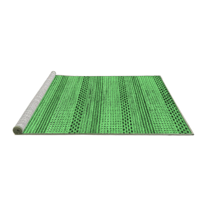 Sideview of Machine Washable Oriental Emerald Green Modern Area Rugs, wshabs286emgrn