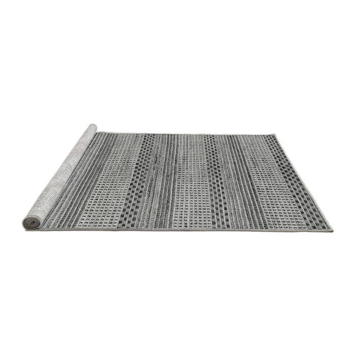 Sideview of Machine Washable Oriental Gray Modern Rug, wshabs286gry