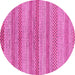 Round Oriental Pink Modern Rug, abs286pnk