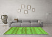 Machine Washable Oriental Green Modern Area Rugs in a Living Room,, wshabs286grn