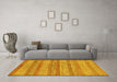 Machine Washable Oriental Yellow Modern Rug in a Living Room, wshabs286yw