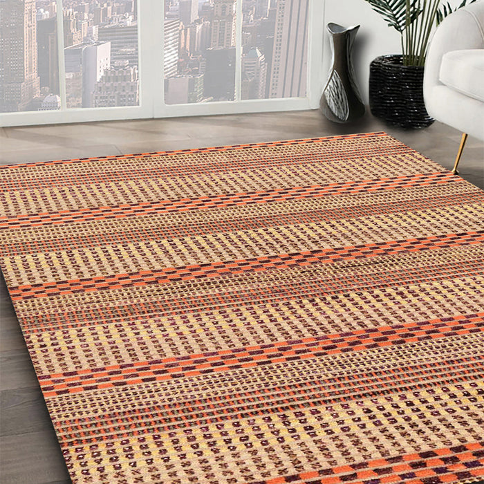 Abstract Red Oriental Rug in Family Room, abs286