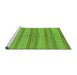 Sideview of Machine Washable Oriental Green Modern Area Rugs, wshabs286grn