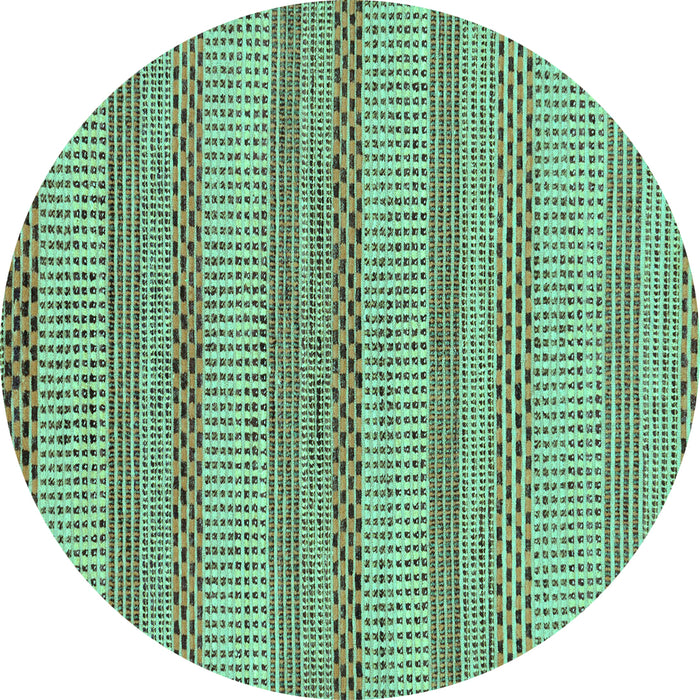 Round Oriental Turquoise Modern Rug, abs286turq