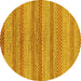 Round Oriental Yellow Modern Rug, abs286yw