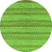 Round Machine Washable Oriental Green Modern Area Rugs, wshabs286grn