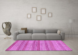 Machine Washable Oriental Purple Modern Area Rugs in a Living Room, wshabs286pur