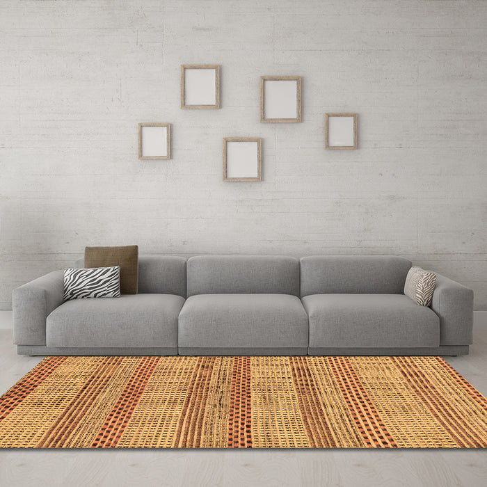 Machine Washable Oriental Brown Modern Rug in a Living Room,, wshabs286brn