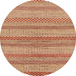 Round Machine Washable Abstract Red Rug, wshabs286