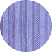 Round Oriental Blue Modern Rug, abs286blu