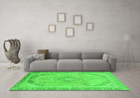 Machine Washable Abstract Green Modern Rug, wshabs2870grn