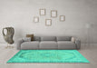 Machine Washable Abstract Turquoise Modern Area Rugs in a Living Room,, wshabs2870turq