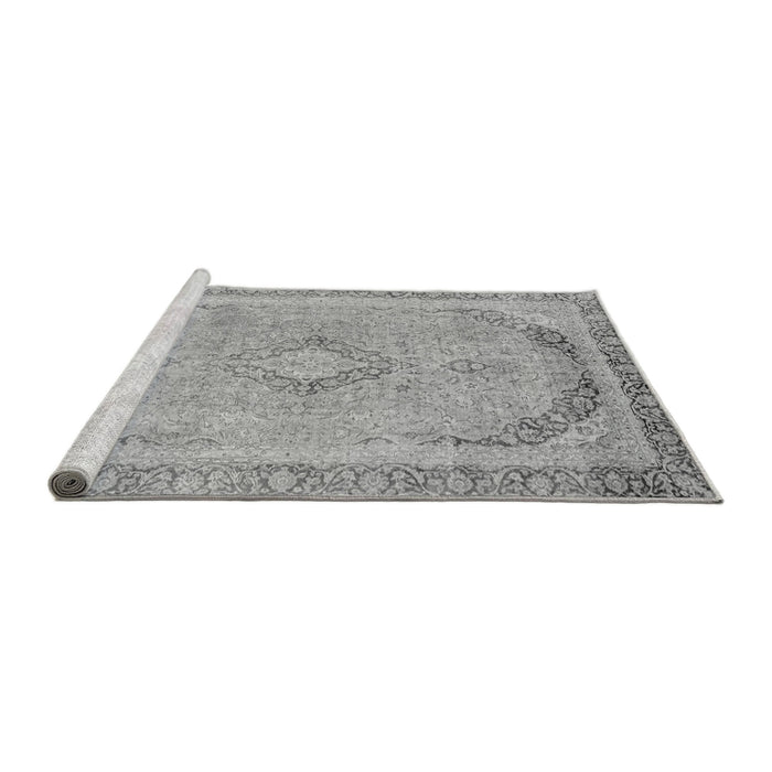 Sideview of Machine Washable Abstract Gray Modern Rug, wshabs2870gry