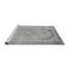 Sideview of Machine Washable Abstract Gray Modern Rug, wshabs2870gry