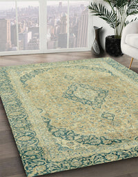 Abstract Khaki Green Modern Rug, abs2870