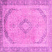 Square Abstract Pink Modern Rug, abs2870pnk