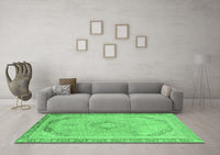 Machine Washable Abstract Emerald Green Modern Rug, wshabs2870emgrn