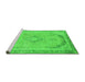 Sideview of Machine Washable Abstract Green Modern Area Rugs, wshabs2870grn