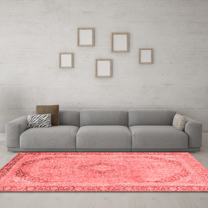 Modern Red Washable Rugs