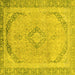 Square Abstract Yellow Modern Rug, abs2870yw