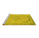 Sideview of Machine Washable Abstract Yellow Modern Rug, wshabs2870yw